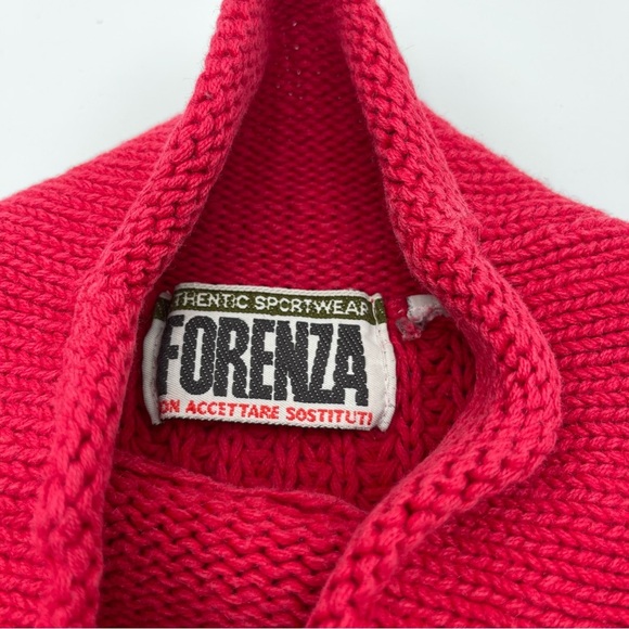 Vintage Forenza Sweater Womens Red Roll Mock Neck Cable Knit Pullover 80s *READ* - Picture 5 of 7